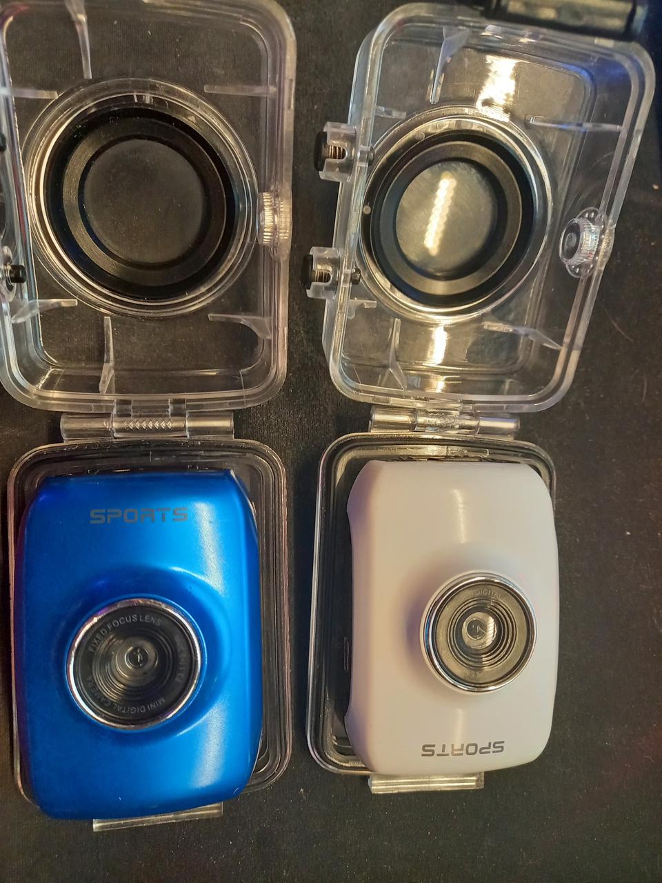 액션캠 카메라 파랑흰색