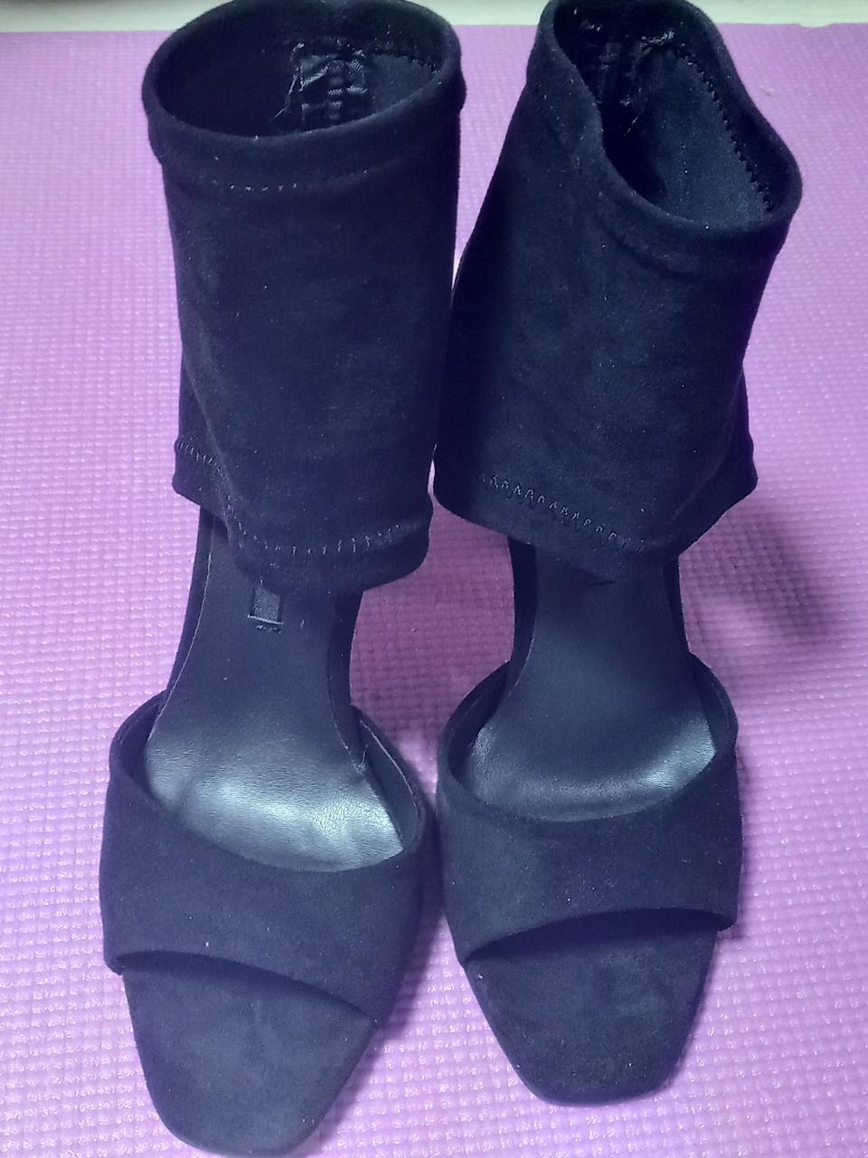 여성오픈토힐 여성구두 블랙 여자구두