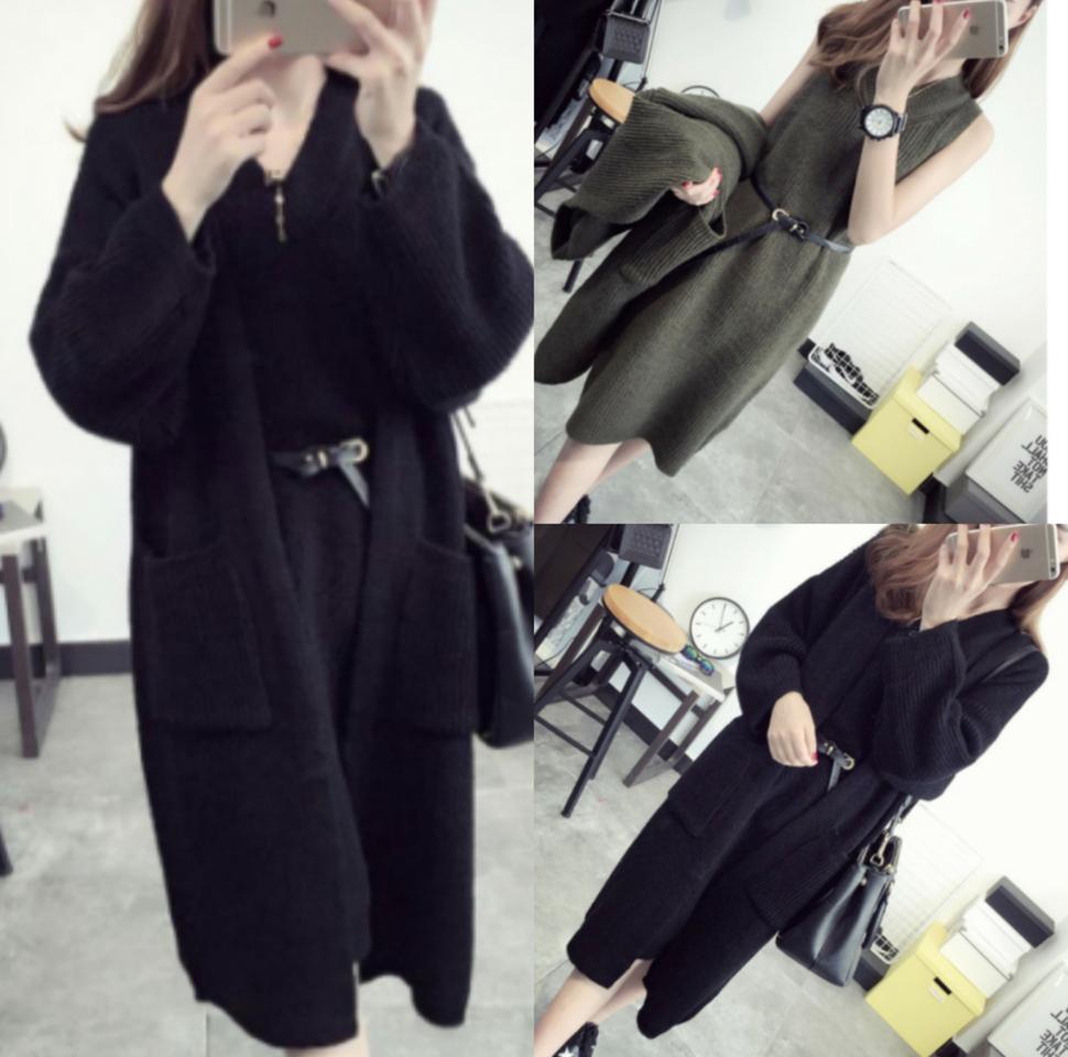 새상품❤ ✔추천✔베스트가디건set(벨트포함/블랙만가능)