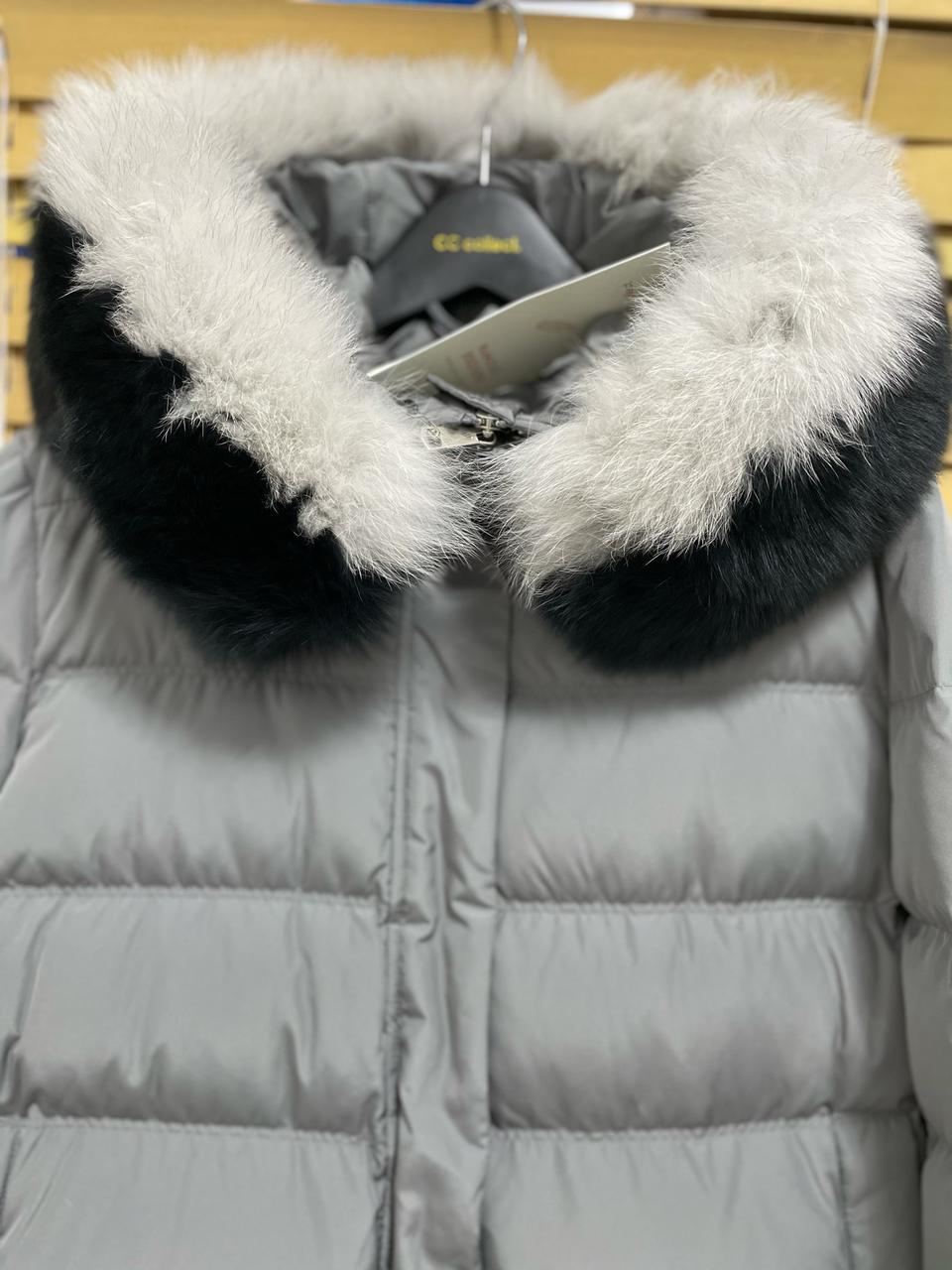 씨씨콜렉트 폭스퍼 롱구스다운패딩 새상품