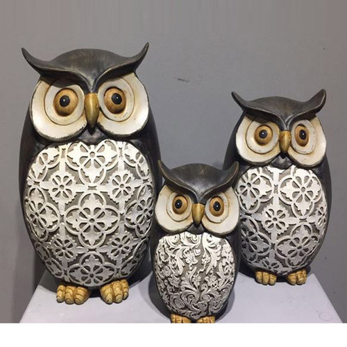 엔틱무늬 부엉이가족 3p