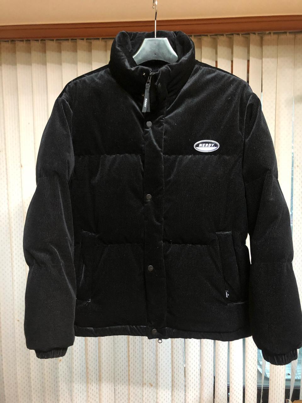 널디 코듀로이 벨벳 숏패딩 블랙 M