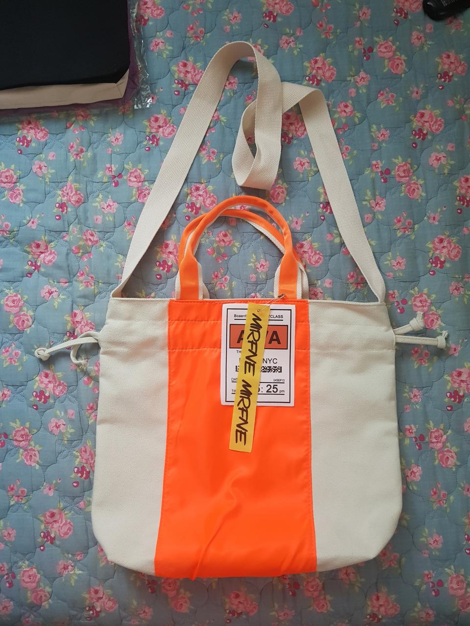 미사용 텍장식 에코백