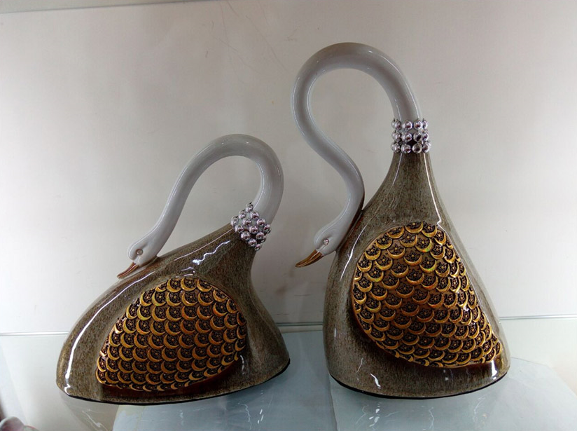 흑도자기 별달 백조세트 2p