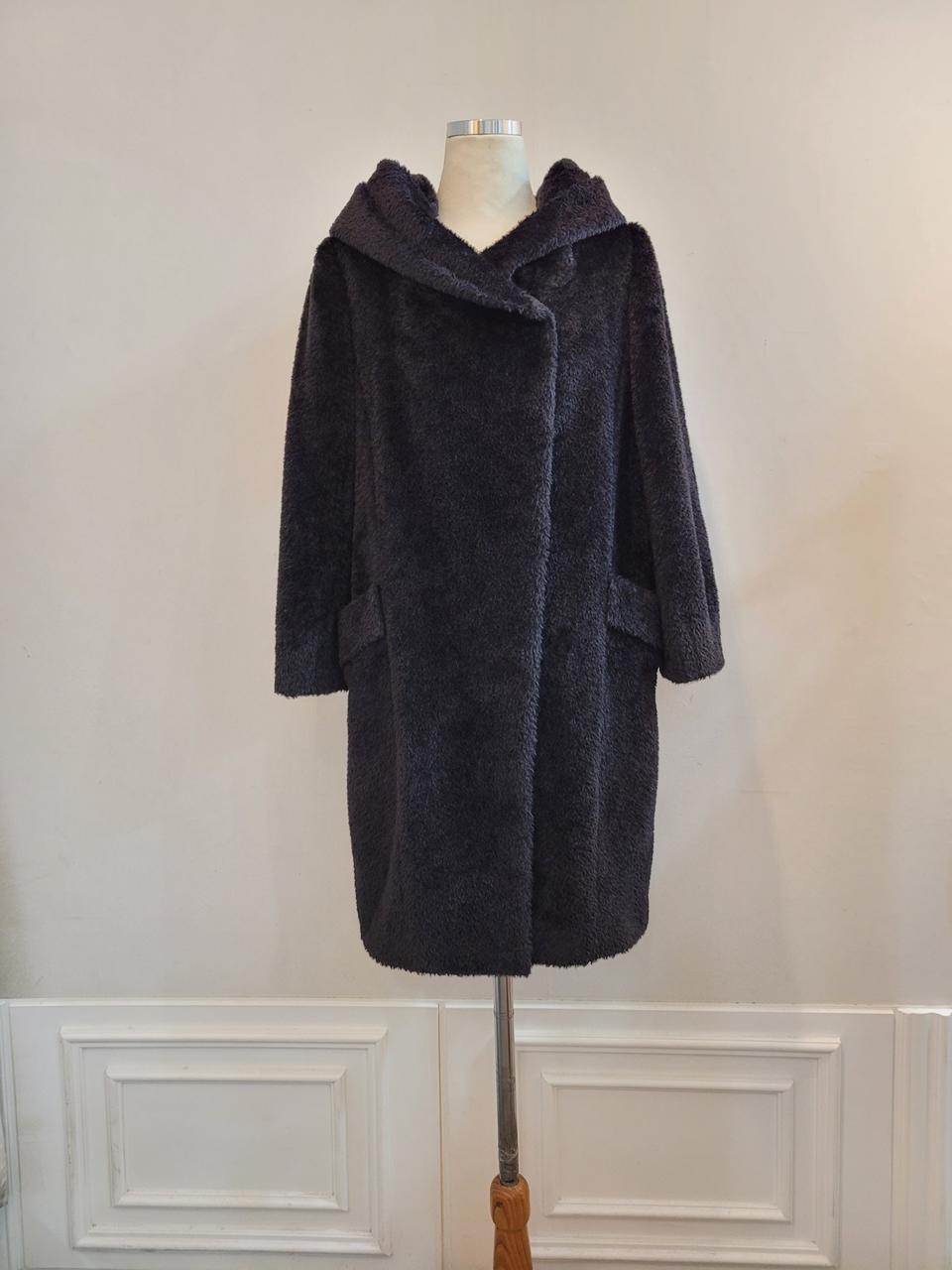 데코 알파카 후드 코트 55