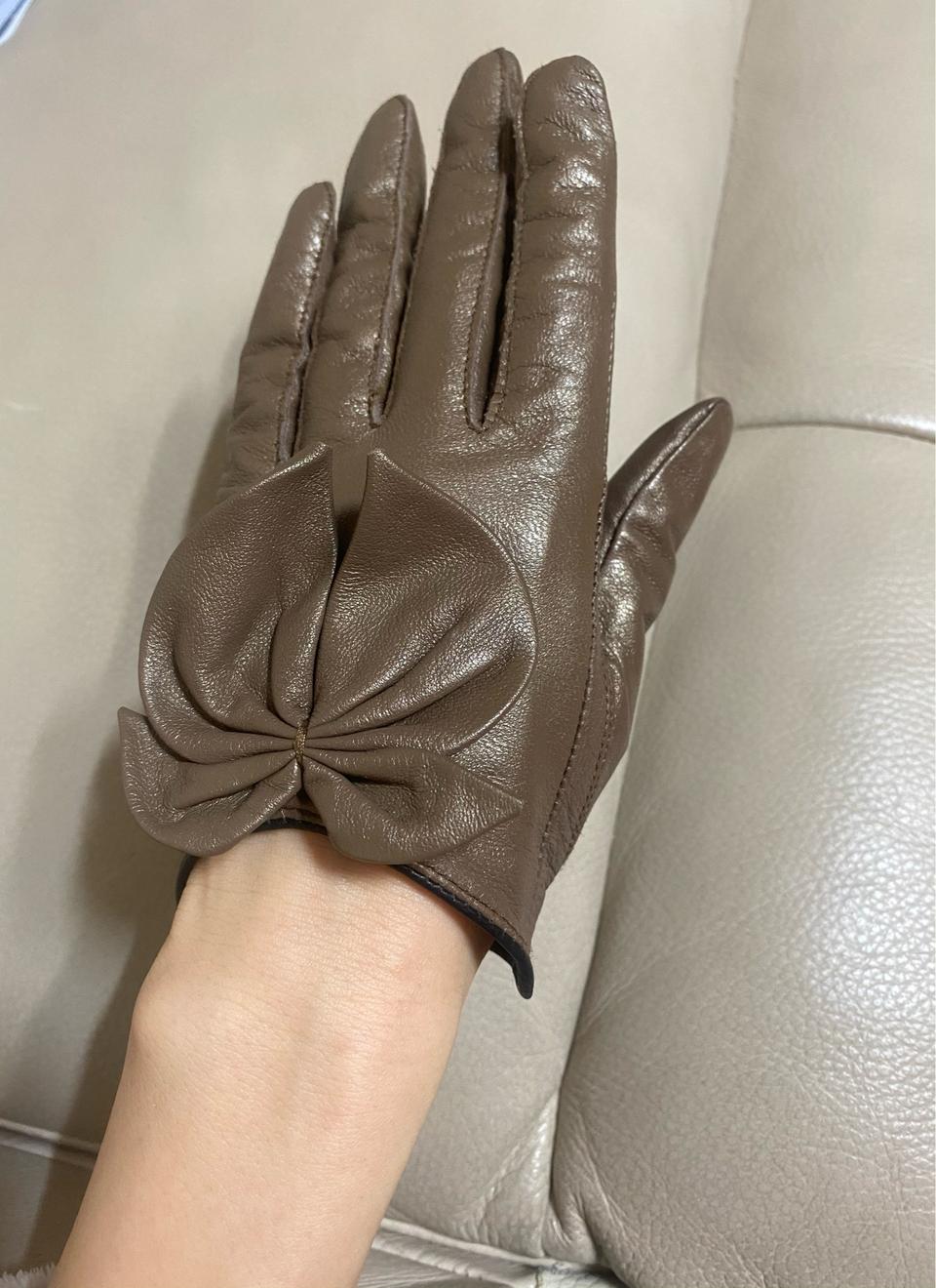 양가죽 리본 장갑