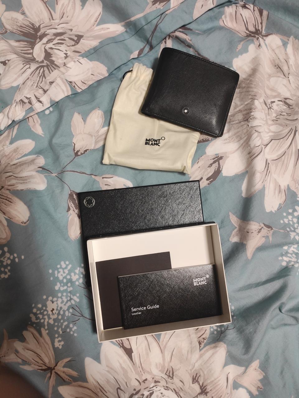 (정품) 남자 몽블랑 반지갑 풀박스 보여준 상태자부이며택포