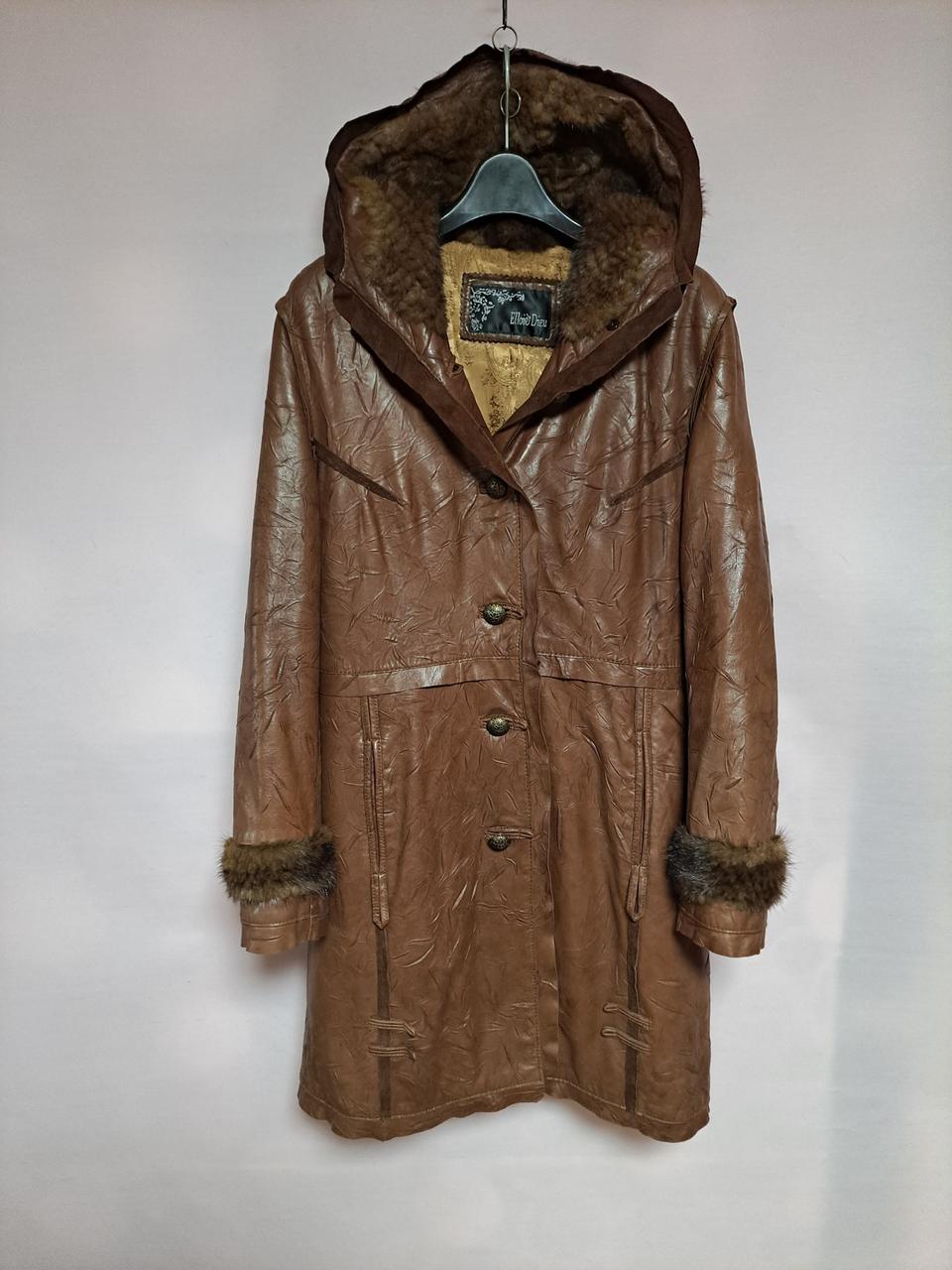 Ellold Dieu 양가죽100% 모피 후드 코트 ㅡ55