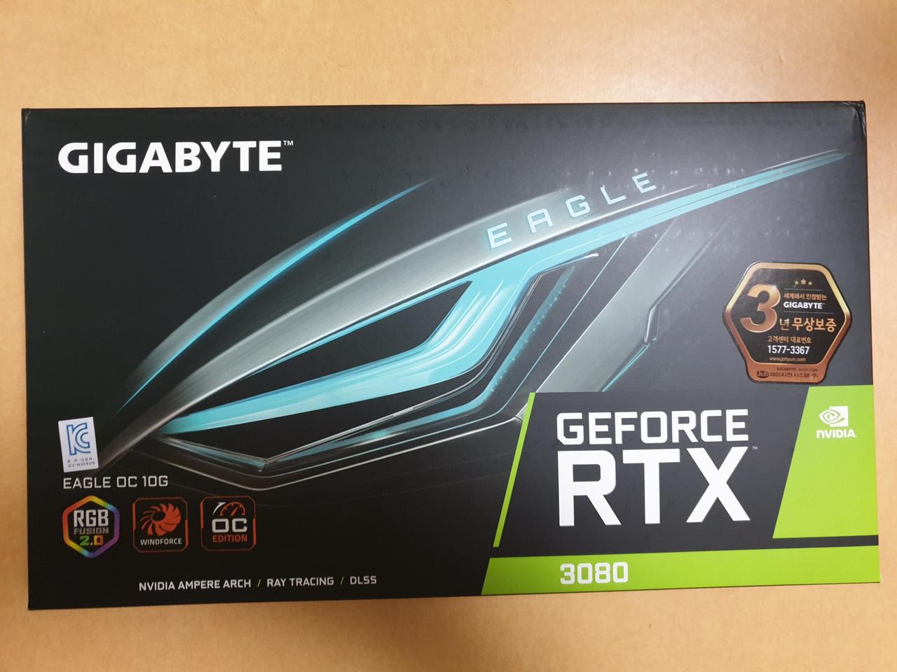(미개봉-새제품)기가바이트 RTX 3080 이글 OC D6X 10GB