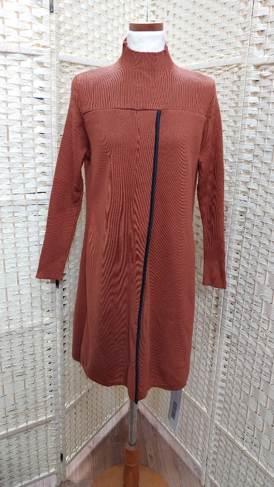 여성♥새것★브라운 단추 니트원피스 free