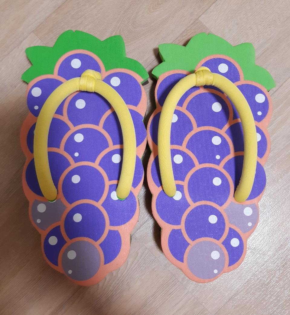 포도 쪼리 슬리퍼