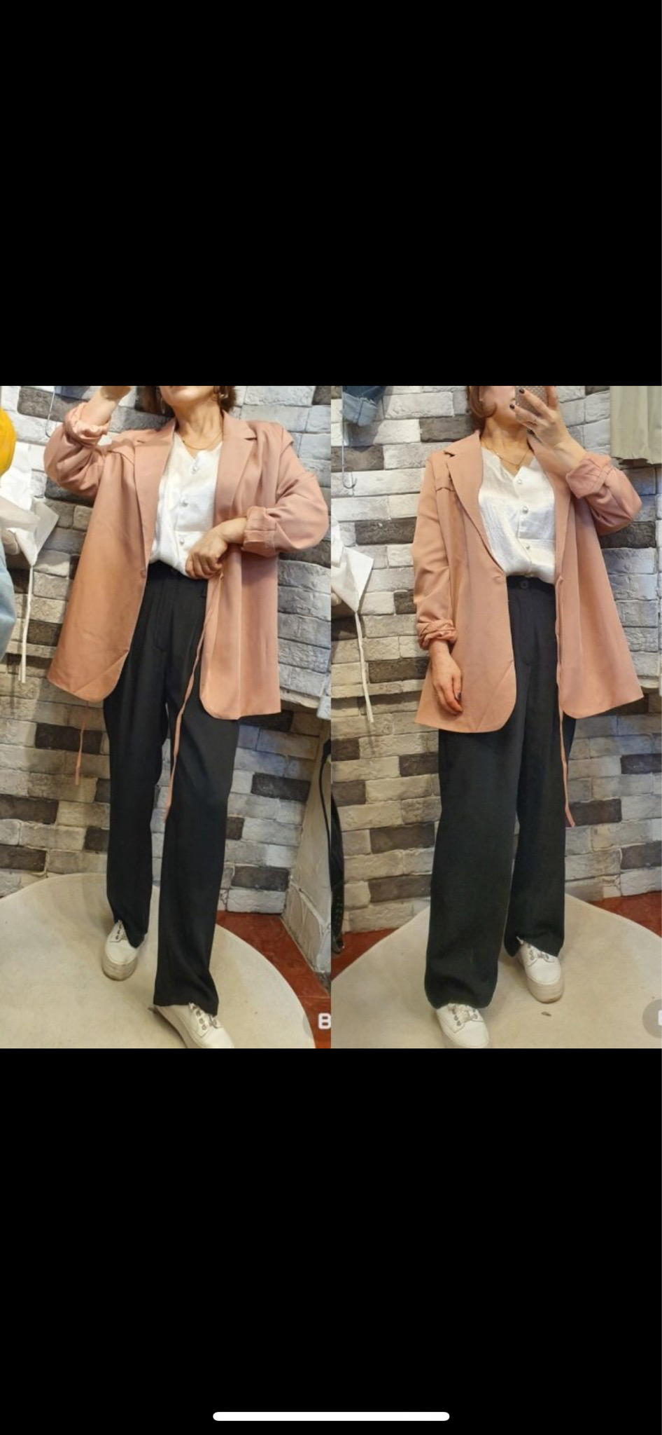 새상품 세일 핑크 자켓 점퍼 기본 정장 상의 아우터 리본