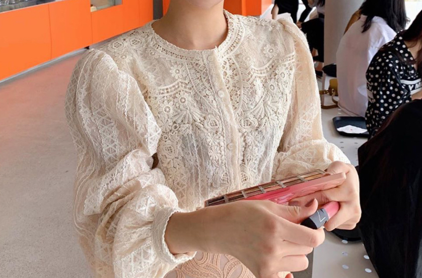 자수블라우스,아이보리블라우스,하객룩,신년룩,파티룩