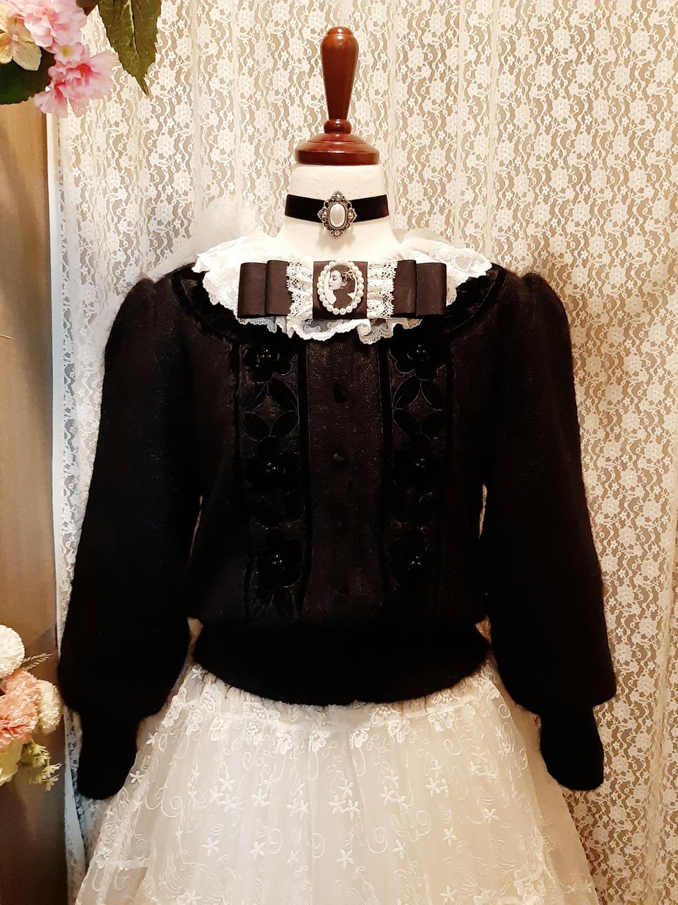 모헤어퍼프소매가디건