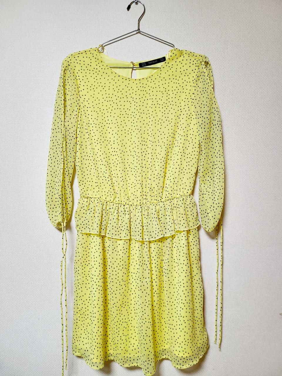 택포) 자라 어깨 트임 새 쉬폰 원피스