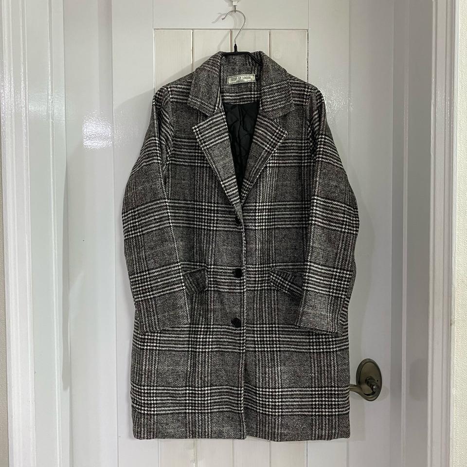 그레이 체크 코트