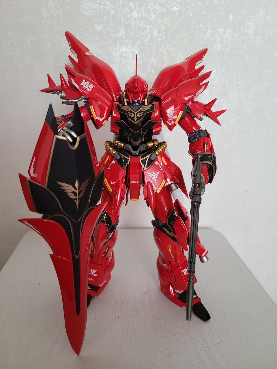 반다이 건담 mg시난주 우레탄 형광 풀도색작 택포10만