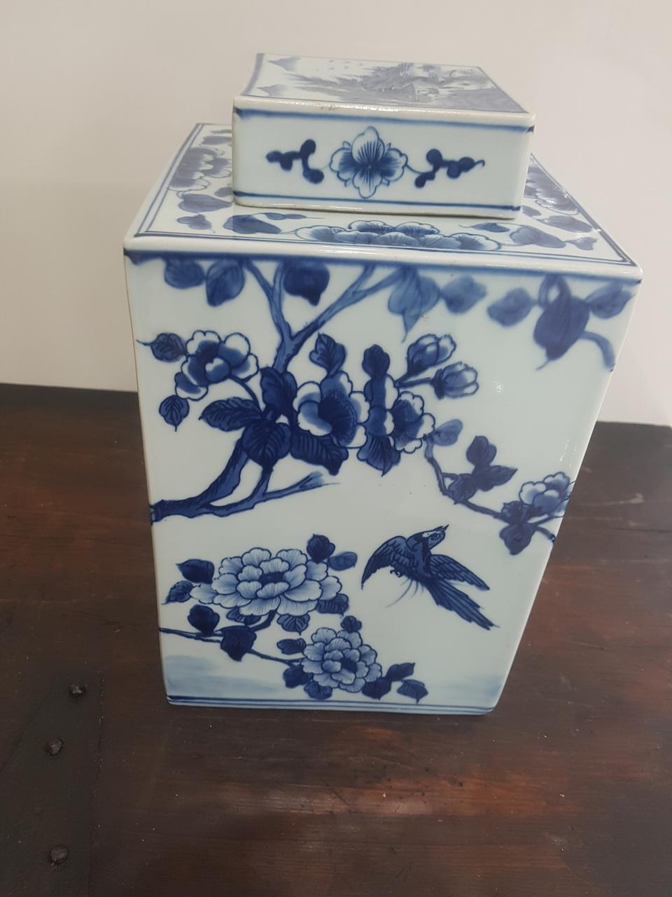 대형 청화백자 차호 골동품