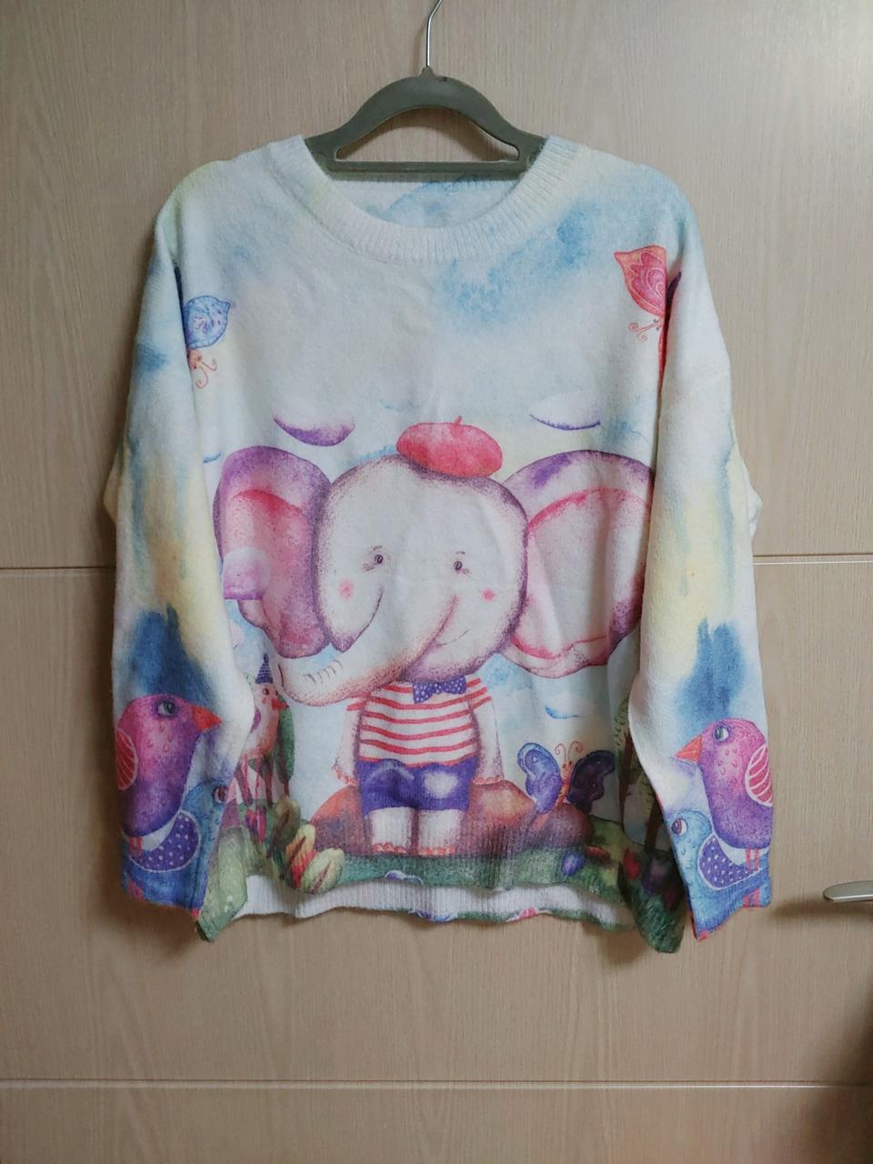 (미사용)★유니크한 코끼리 티셔츠★m66