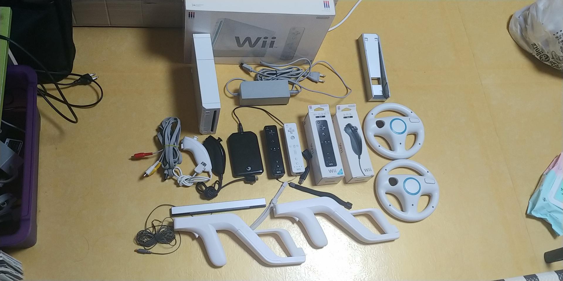 닌텐도위 2인셑 게임 156개 하드포함 wii 제퍼건 핸들 박스유