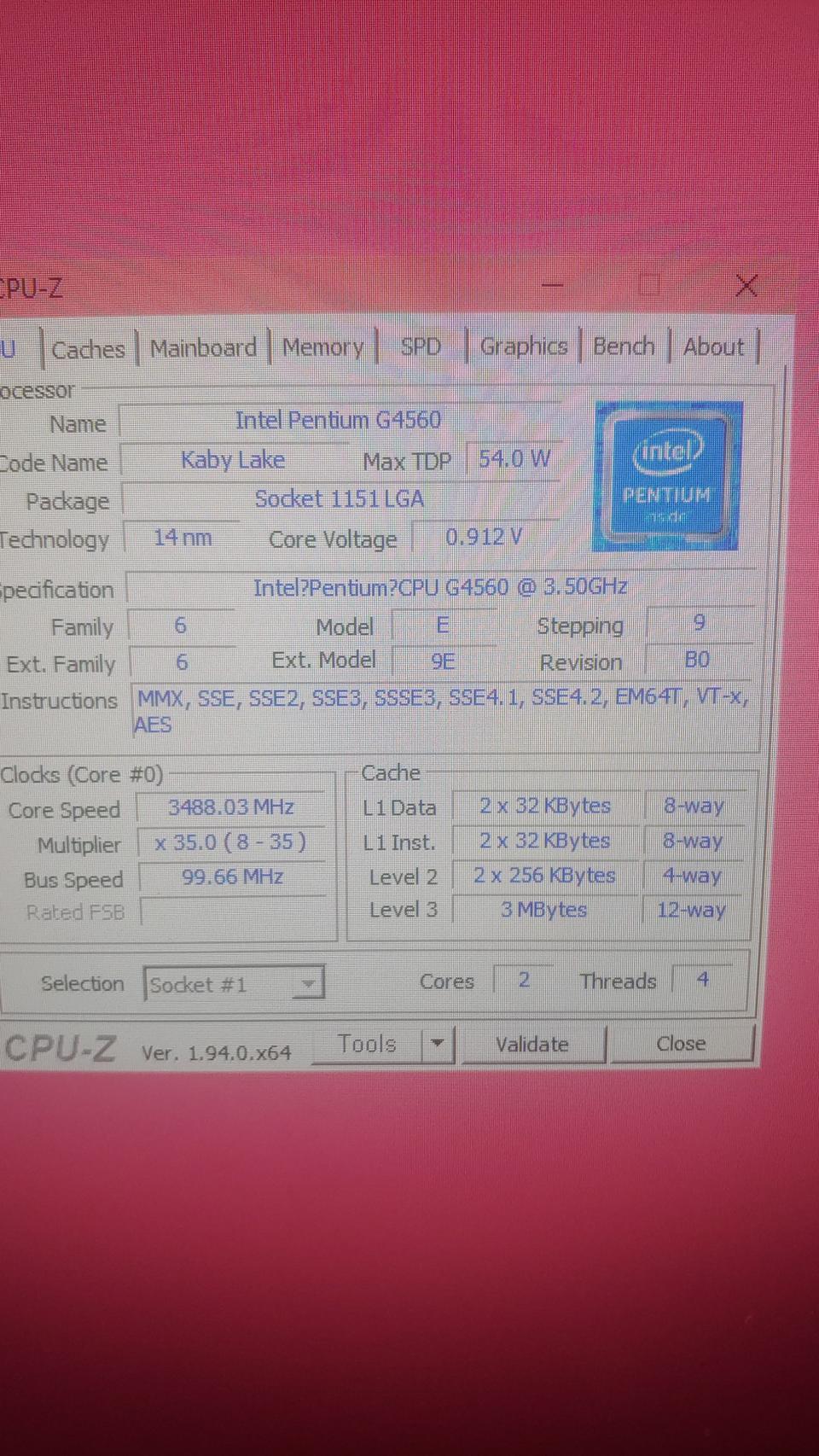 G4560 3.5Ghz + DDR4 4GB + 보드