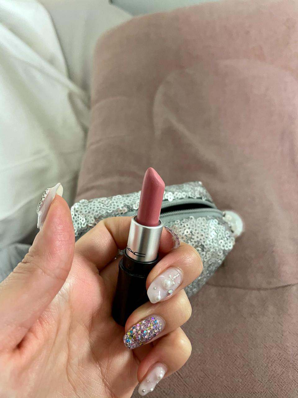 MAC 립스틱 + 은색파우치 새상품