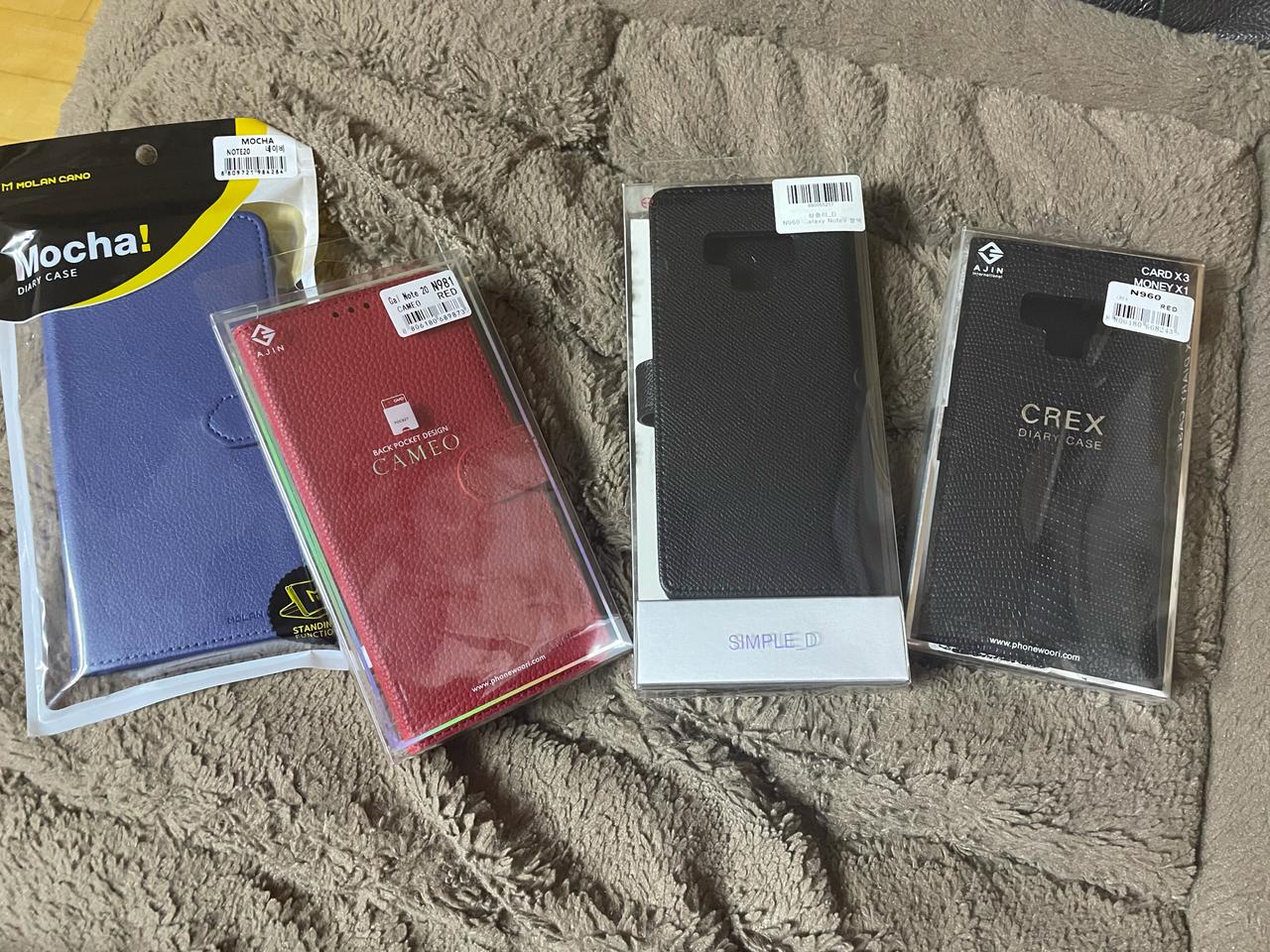 갤럭시노트20(빨강,파랑)//갤럭시노트9(검정)케이스 팝니다