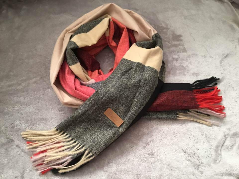 체크 무늬 격자 패턴 롱 머플러 목도리 숄