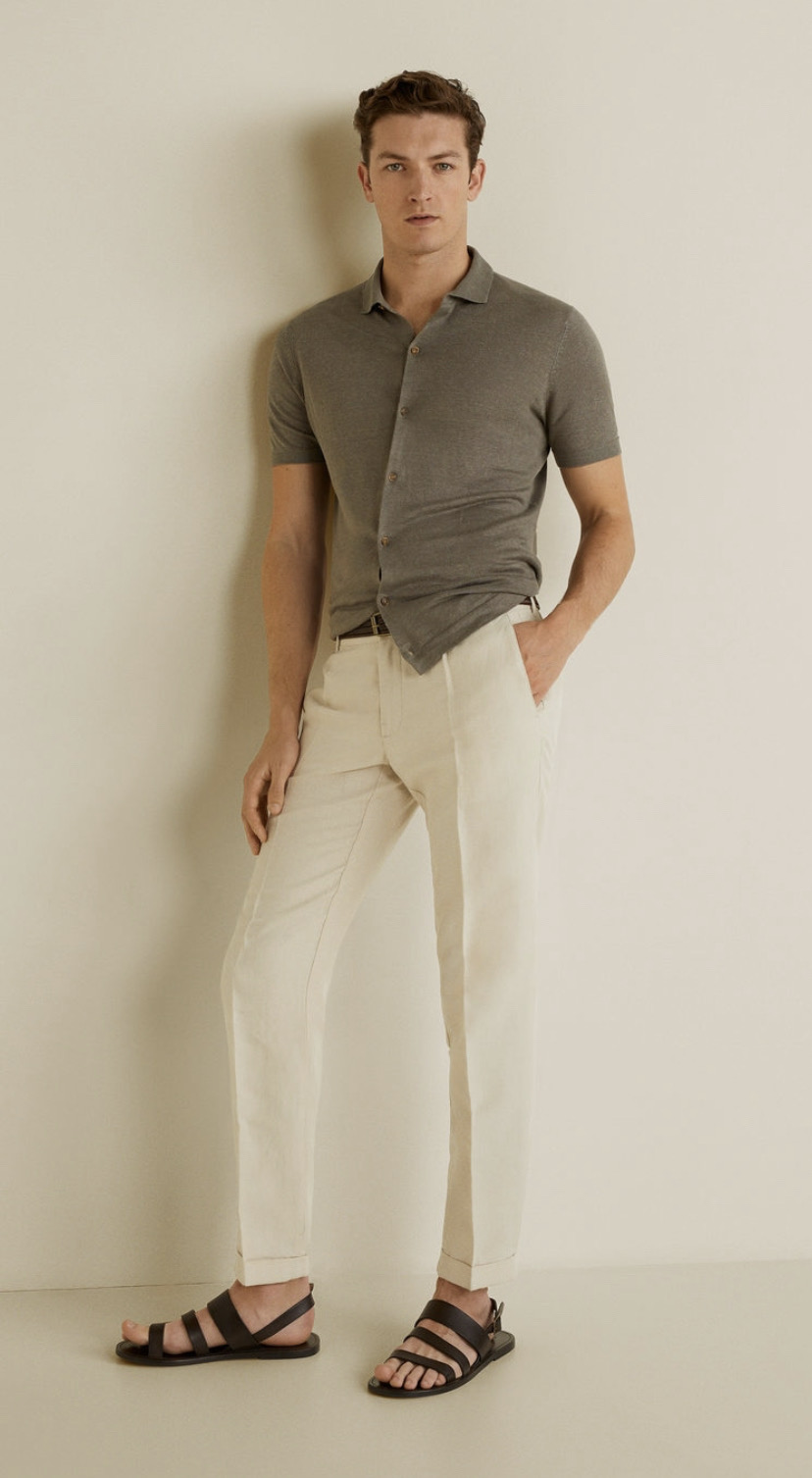 망고 린넨 슬랙스