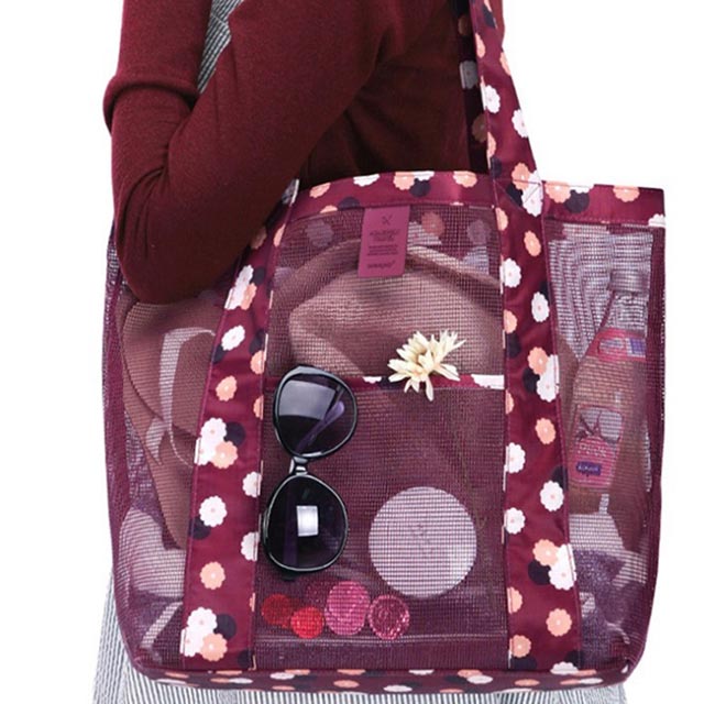 [무배]패턴 메쉬백 / 수영가방/ 비치가방