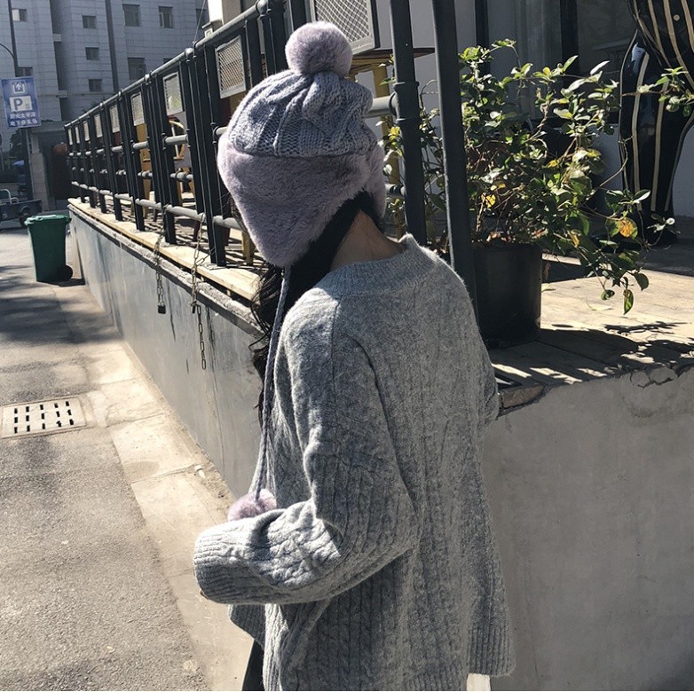 니트귀마개방울모자 새제품