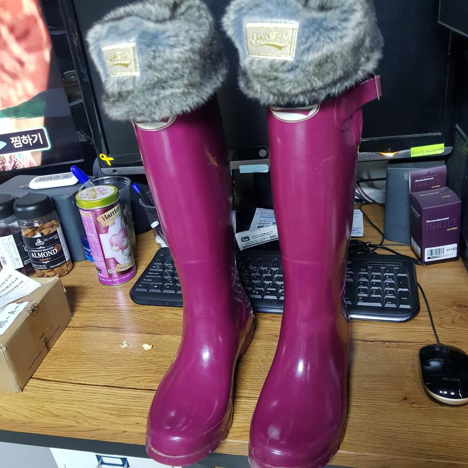 * 워머도 있어 &비 올때 최고!! 락피쉬 레인부츠사이즈