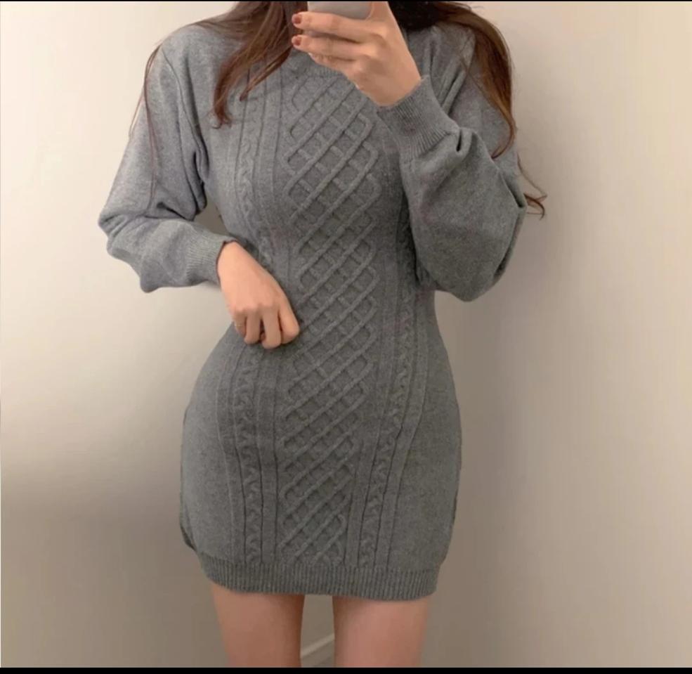 니트원피스 그레이  새상품 프리사이즈