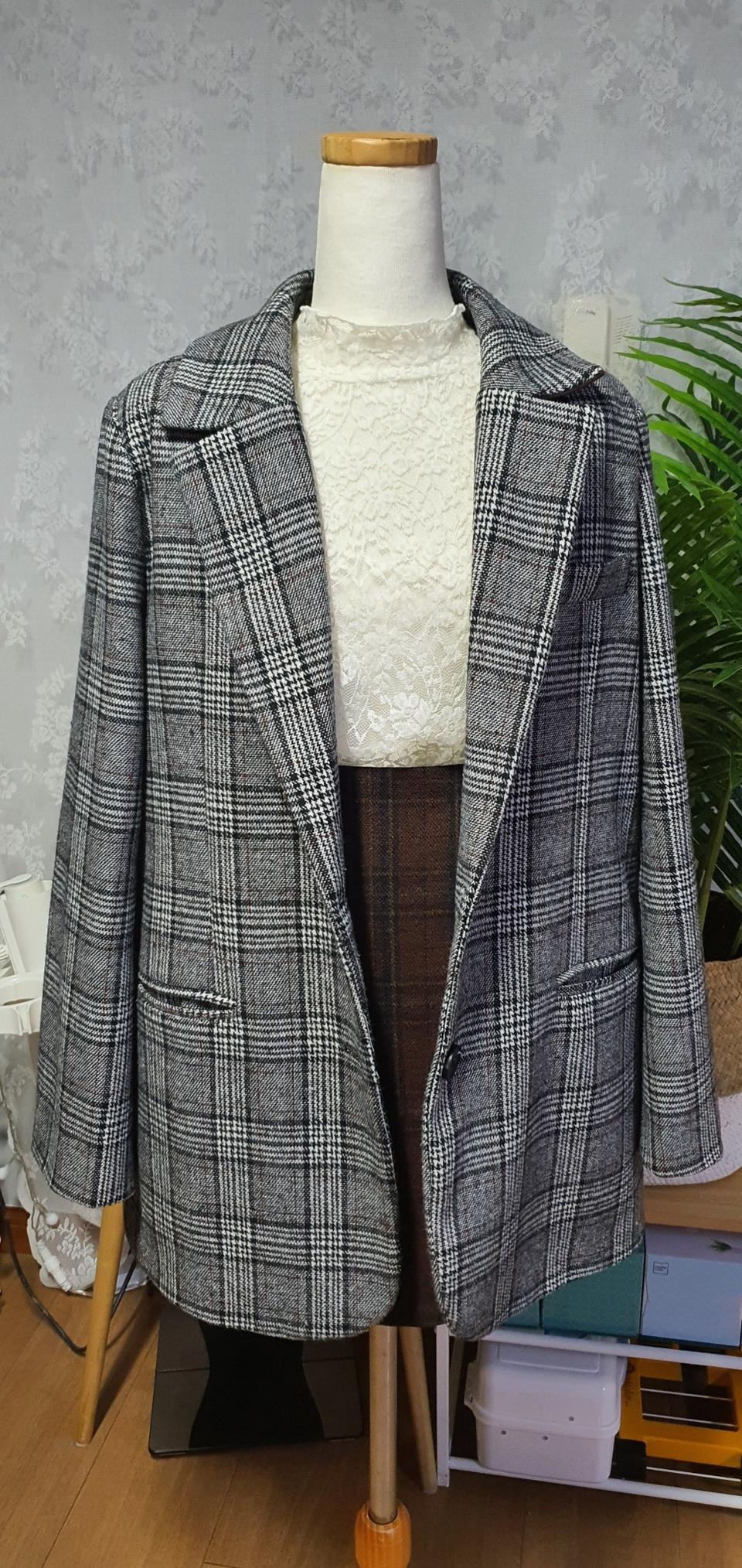 그레이 체크 자켓77