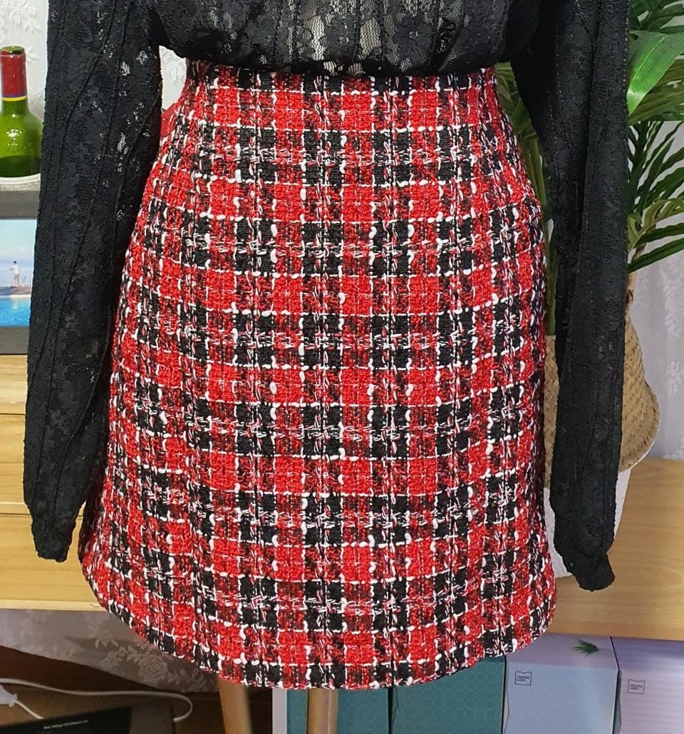 새옷❤레드 트위드 스커트77