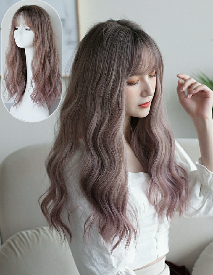 러블리 핑크 웨이브 통가발 패션가발 롱가발