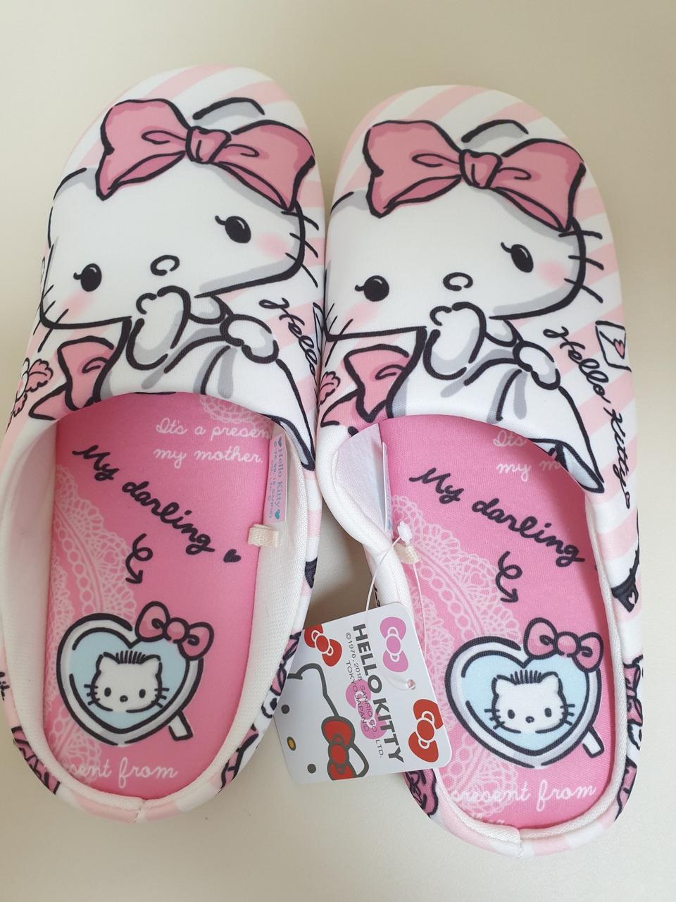 헬로키티 핑크리본 거실 슬리퍼