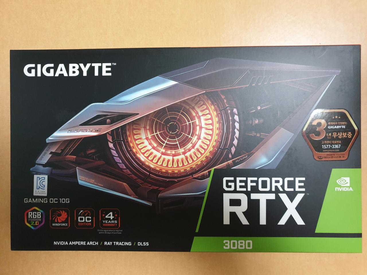 (미개봉-새제품)기가바이트 RTX 3080 게이밍 OC D6X 10GB