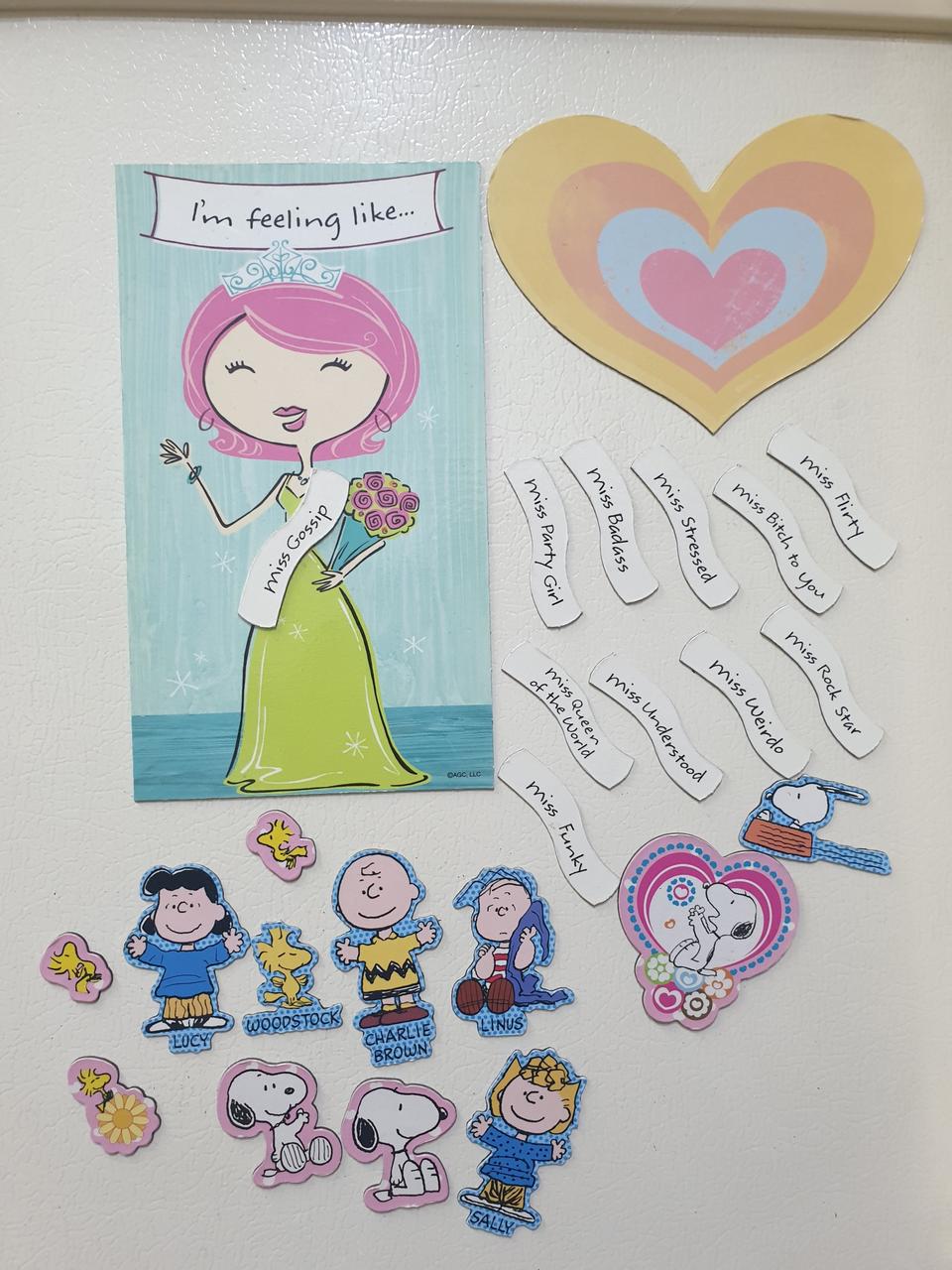 찰리브라운,우드스탁,스누피등 냉장고 자석