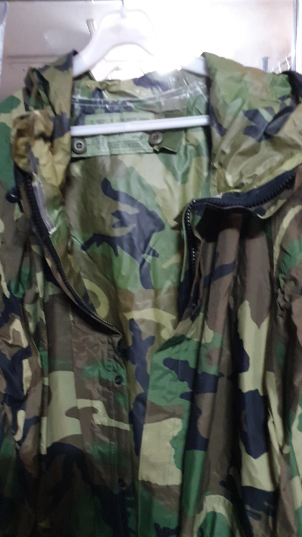 밀리터리야상방수우비상하벌 셋트