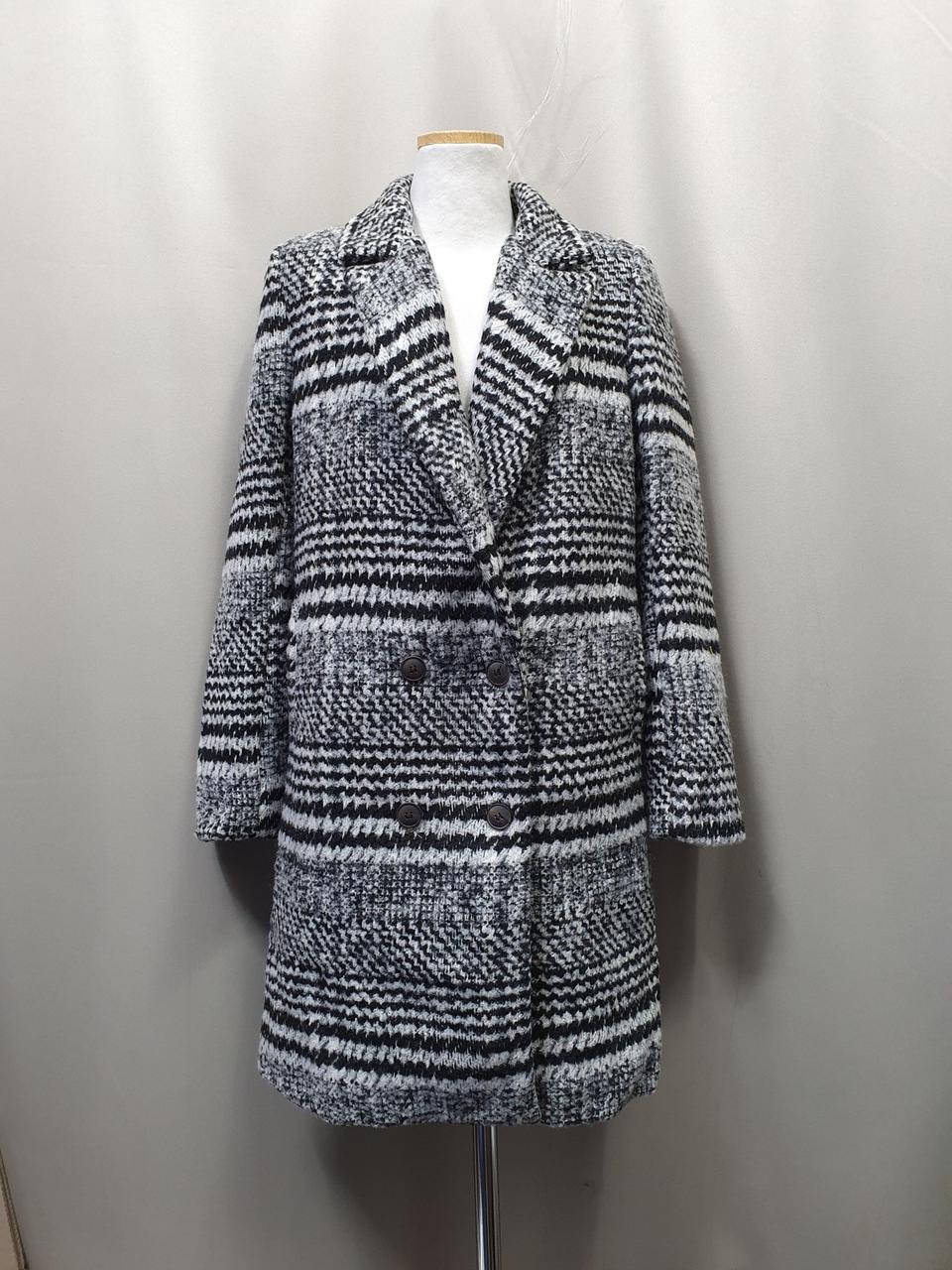 특가새상품)페이크퍼 인조털안감 체크 롱 코트