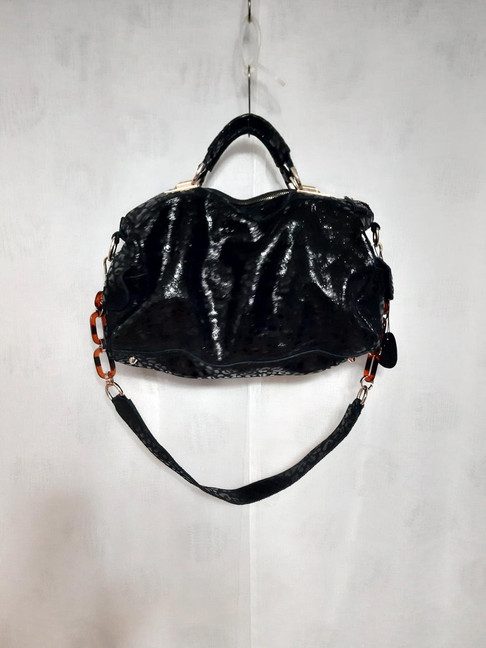 (미사용) 천연가죽 호피스웨이드 투웨이백