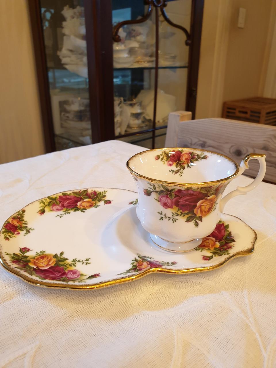 로얄알버트 올드컨트리로즈 tennis plate & 컵