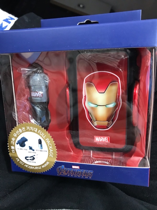 마블 스파이더맨 아이언맨 무선 차량용 무선충전거치대 미개봉 새생품