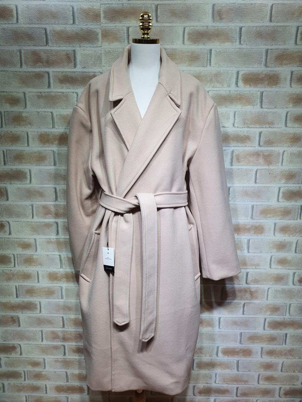 택부착 메이썸 울 벨트셋 루즈핏 롱코트 ~77