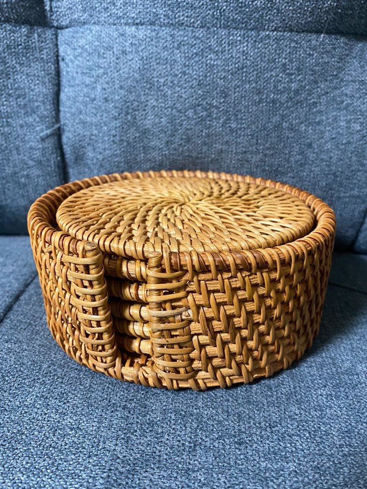 라탄 컵받침대 세트 /새제품