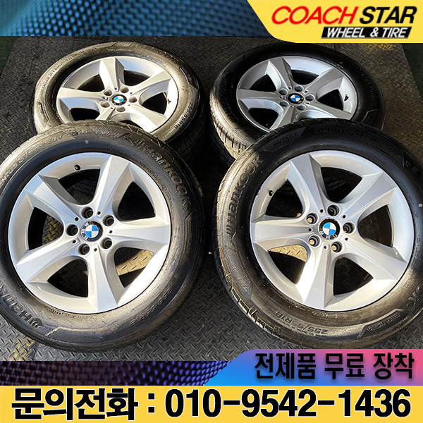 18인치 BMW X6 실버 순정휠 타이어 조합 1대분