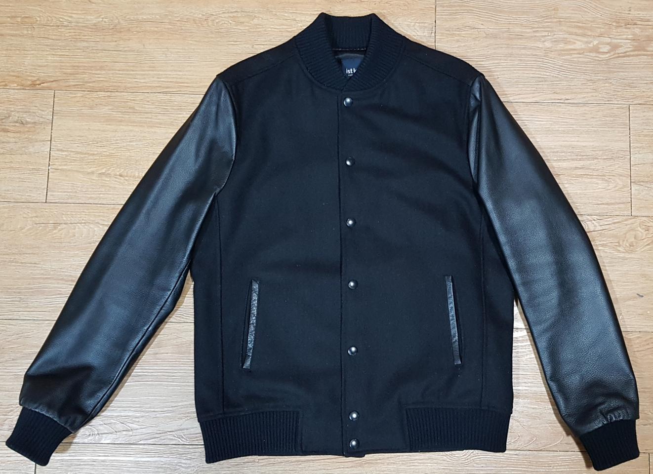 택포) 스타디움 가죽자켓 L사이즈 팔 소가죽 블루종