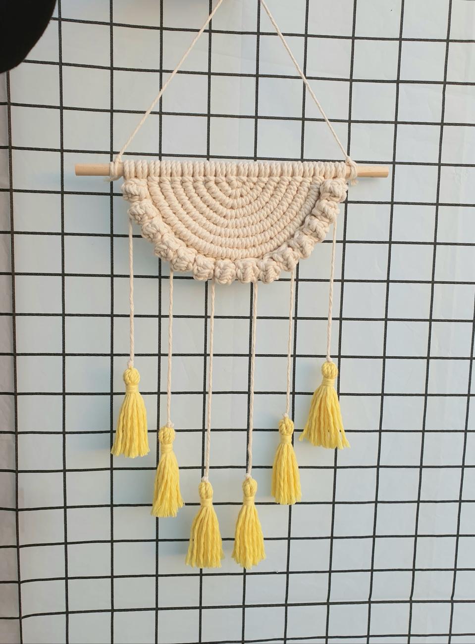 핸드메이드 마크라메 반달 버블 월행잉 /방꾸미기, 벽꾸미기, 캠핑, 차박