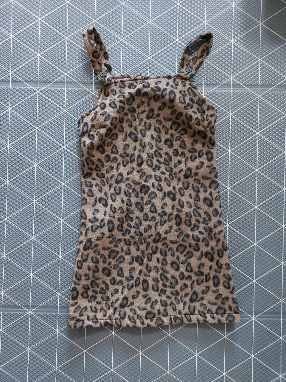 레오파드 호피무늬 멜빵 치마 원피스